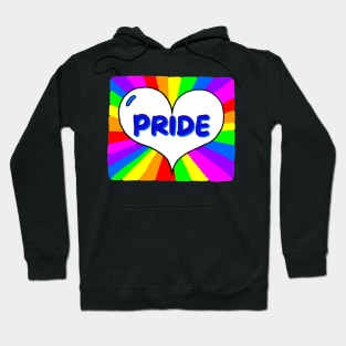 PRIDE - LGBTQ Message Radiating Rainbow Background - Gay Rights Hoodie